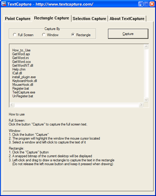 Click to view Text Capture Component (SDK) - GetWord 3.5 screenshot